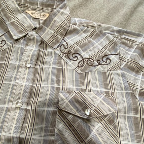 HOOT SPAH Western Shirt Vintage Embroidered Pearl Snap Mens Large - Picture 5 of 10